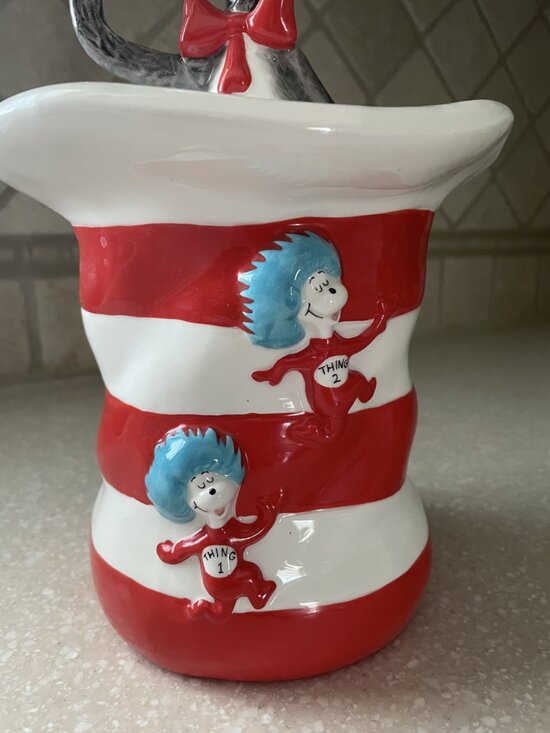 2001 Vandor Cat in the Hat Cookie Jar Thing 1 & Thing 2 Vintage Limited-Edition - Picture 4 of 11